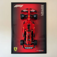 Premium Acrylic & Wood Wall Display for LEGO® Technic Ferrari SF-24 F1 Car (42207) – 80x50cm