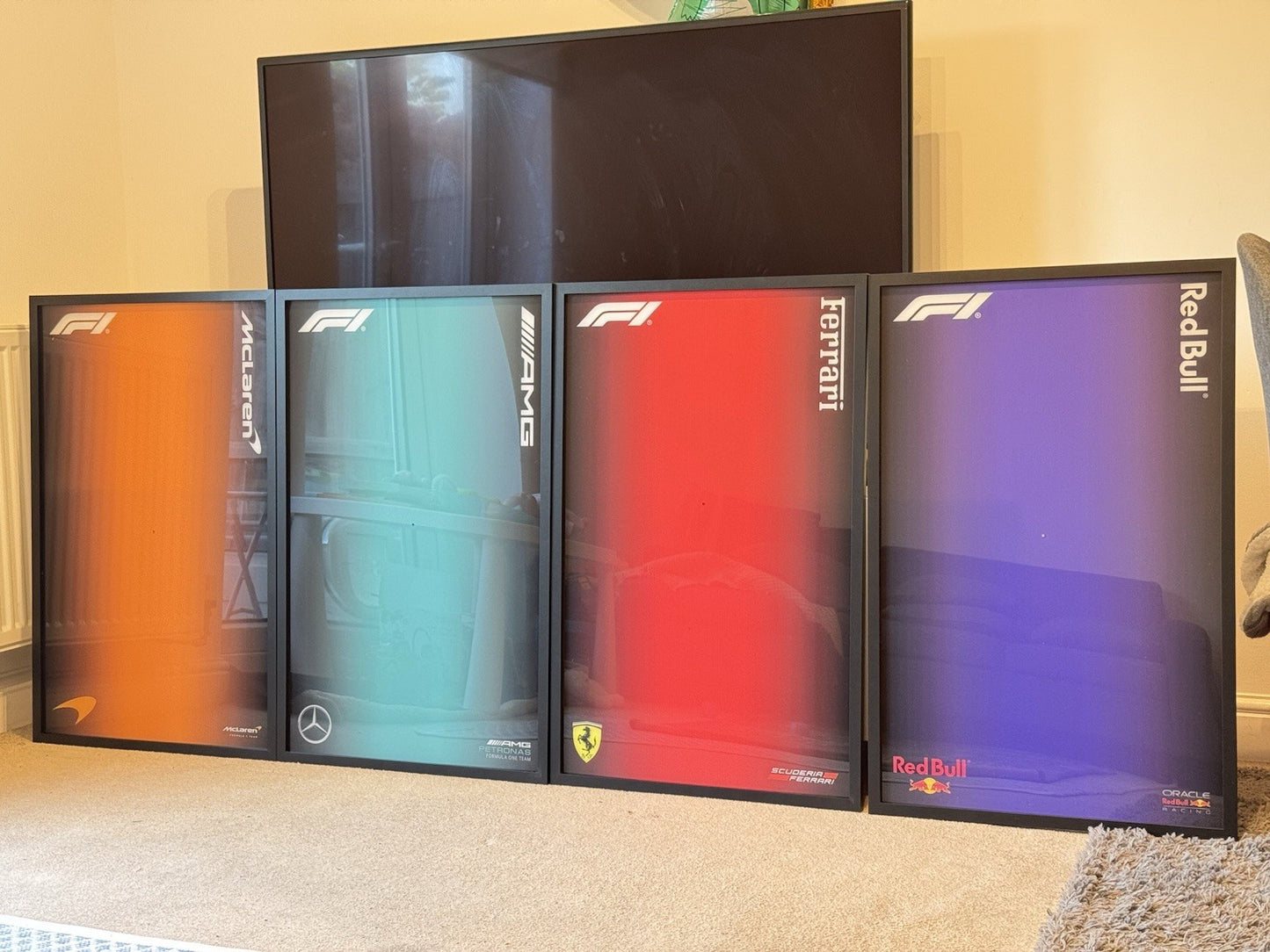 Premium Acrylic, Wood Wall Display for LEGO® Red Bull + Ferrari + AMG + McLaren